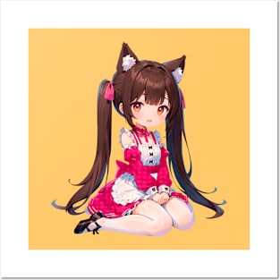 Chibi Neko Catgirl Chocola Nekopara Posters and Art